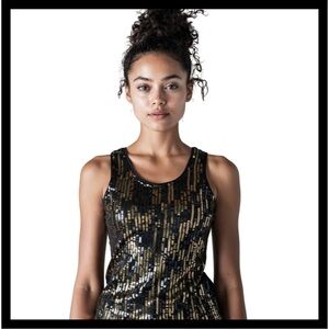 NWT Gold and Black Sequin tank top